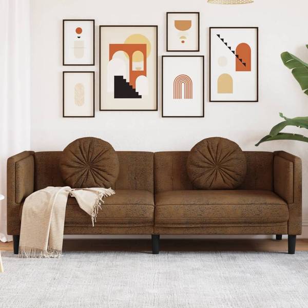Sofa 3-Sitzer XT9642 Braun - Tiefe: 194 cm