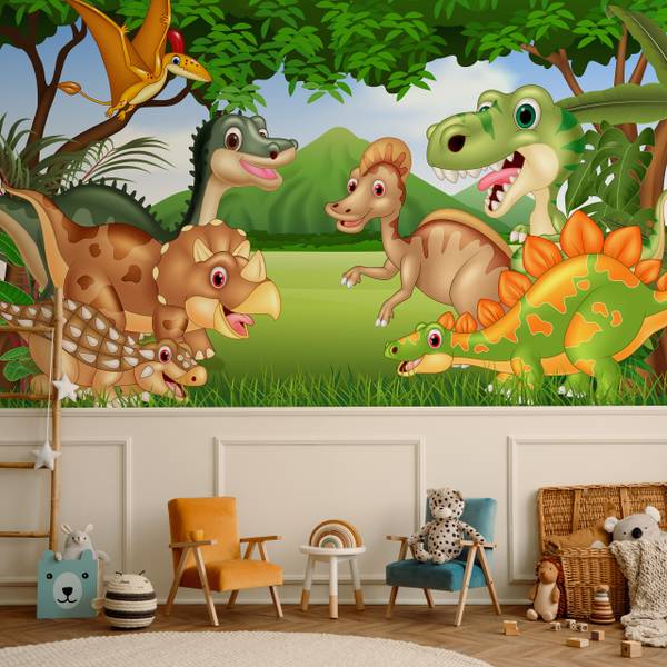 Fotobehang DINOSAURIËRS Planten Natuur 450 x 300 x 300 cm
