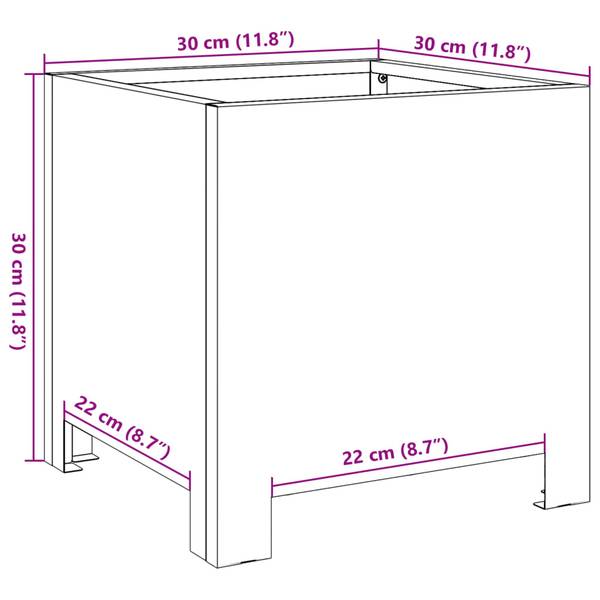 Pflanzkübel 3042253-1 Anthrazit - 30 x 30 x 30 cm