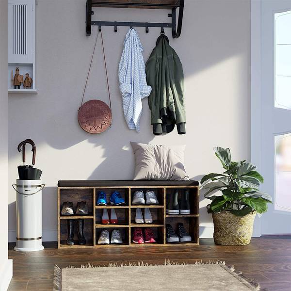 Schuhregal Schwarz - Holzwerkstoff - 104 x 48 x 30 cm