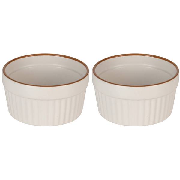 Mini-Auflaufform aus Porzellan, 2er-Set Beige - Keramik - 10 x 6 x 19 cm