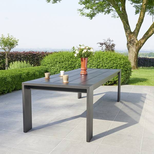 Gartentisch Schwarz - Metall - 100 x 76 x 280 cm