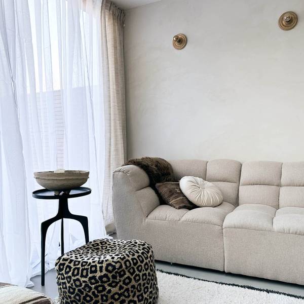 Transparante Gardine Weiß - Polyester - 140 x 270 x 1 cm