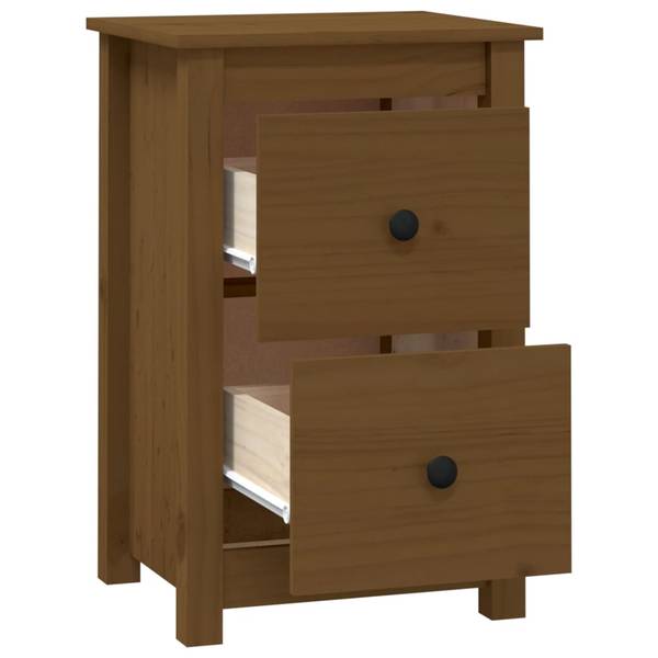 Nachttische 2er Set W412 Braun - Massivholz - 40 x 62 x 35 cm