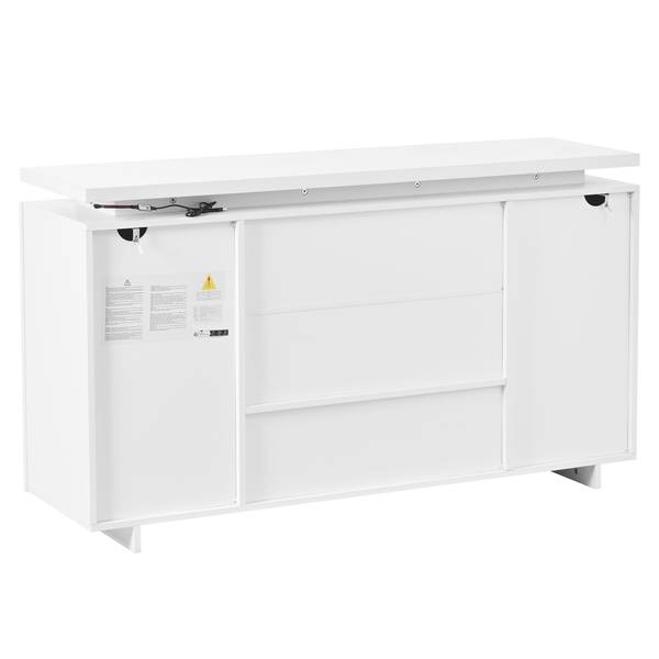 Sideboard GLOWLucy Ⅲ Weiß - Holzwerkstoff - 40 x 80 x 140 cm