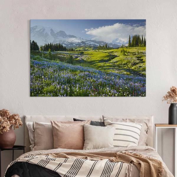 Akustikbild Bergwiese mit Blumen 210 x 140 cm