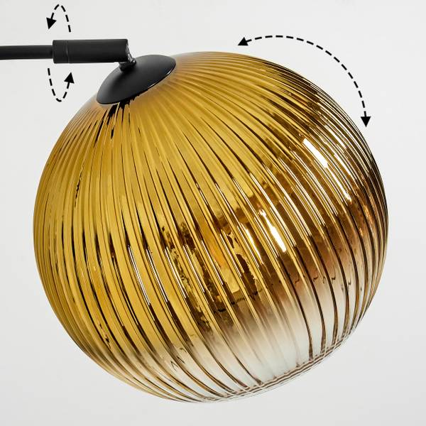 Stehlampe Cesaro Gold - Aluminium - Klarglas - Marmor - 105 x 185 x 72 cm