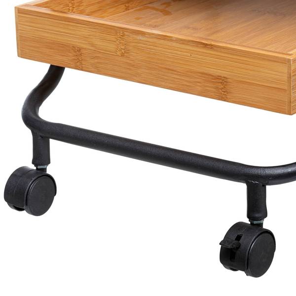 Badwagen auf Rollen, 3 Ablagen Braun - Bambus - 33 x 80 x 50 cm