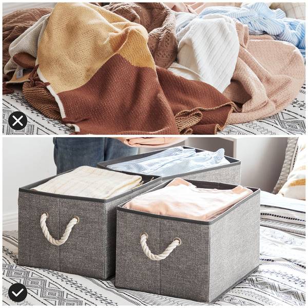Aufbewahrungsbox Kiev Grau - Textil - 30 x 25 x 40 cm