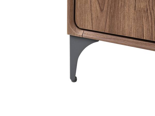 Meuble TV COWELL Noir - Marron - Bambou - 180 x 55 x 40 cm