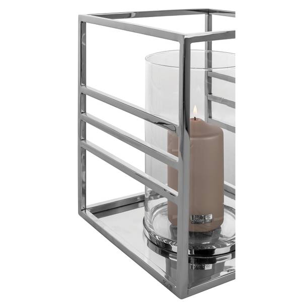 Windlicht MALIBU Silber - Metall - 26 x 30 x 26 cm