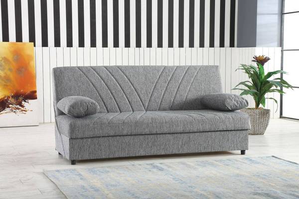 3-Sitzer Schlafsofa  Apicella Grau - Textil - 81 x 88 x 181 cm