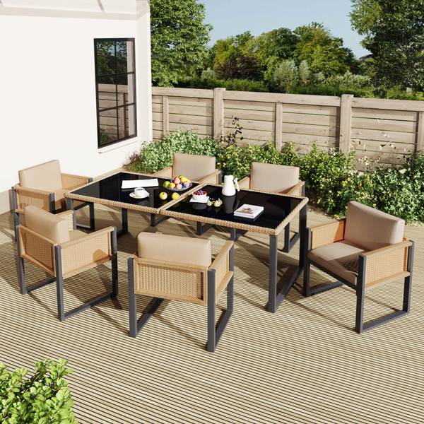 Garten-Essgruppe  Phanes 7-tlg Braun - Kastanienbraun - Khaki
