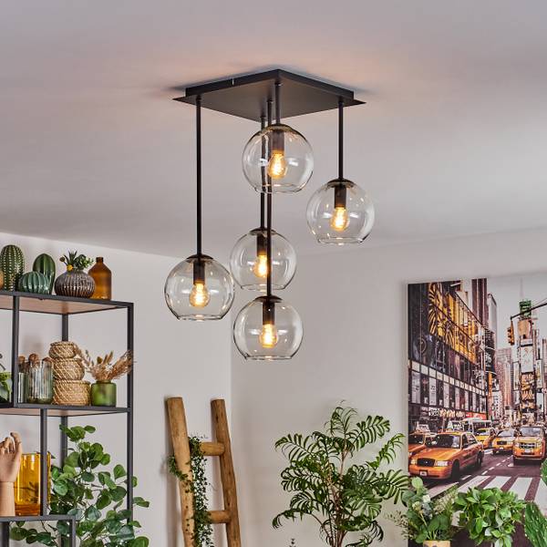 Deckenleuchte Cesaro Aluminium - Klarglas - 26 x 59 x 26 cm