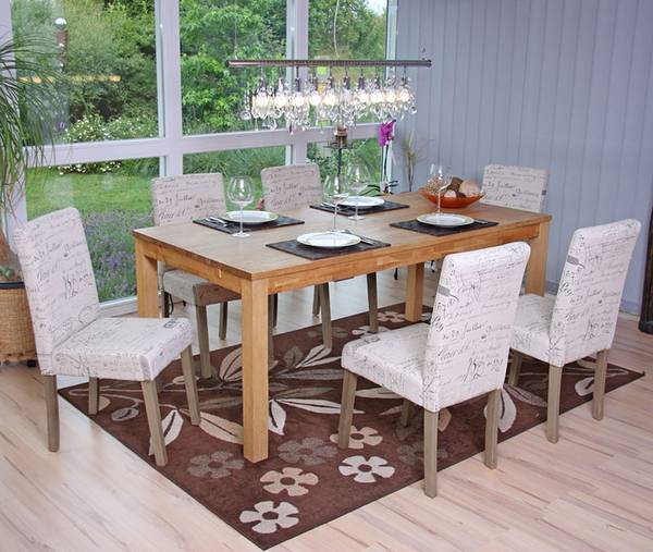 Chaise de salle à manger Littau écriture Beige - Noir - Textile - 43 x 90 x 56 cm