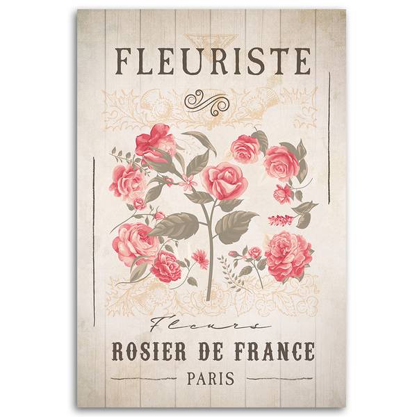 Wandbild blumenladen vintage-blumen 60 x 90 cm