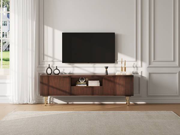 TV-Board SORDANA Braun - Holz teilmassiv - 160 x 55 x 40 cm