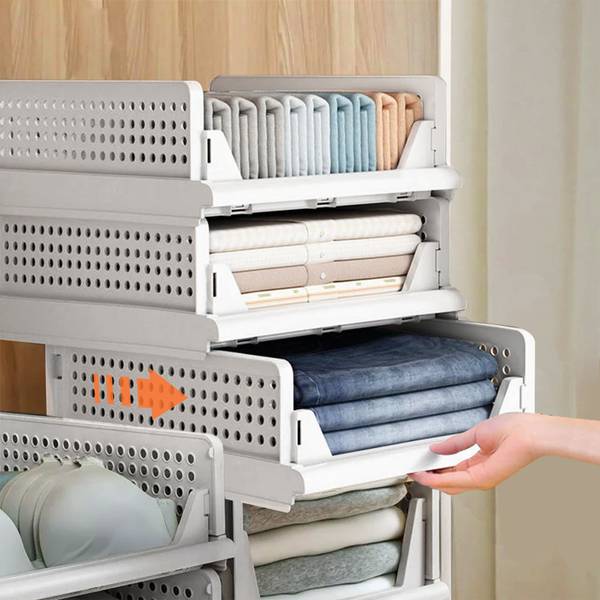 4-schichtige Aufbewahrungsbox C673-4-W Weiß - Kunststoff - 33 x 14 x 42 cm