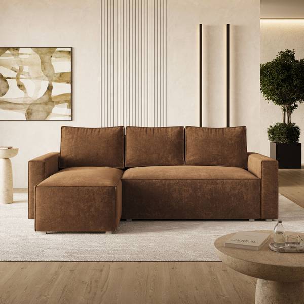 Ecksofa POTARO LM Hellbraun