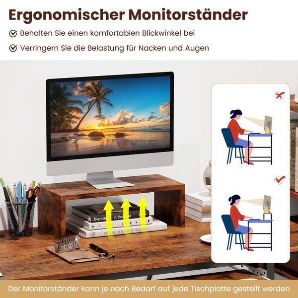 Computertisch ON32151PQ Braun