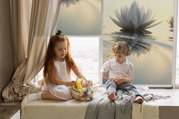 Innenrollo Seerosen 50 x 50 cm