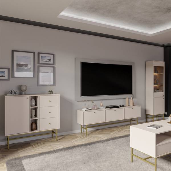 Ladekast FLOREN VI grijs - plaatmateriaal op houtbasis - 100 x 108 x 41 cm