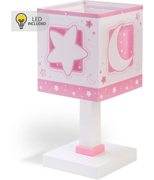 Nachttischlampe LED Nachtlicht   Moonlig Pink - Kunststoff - 15 x 30 x 15 cm