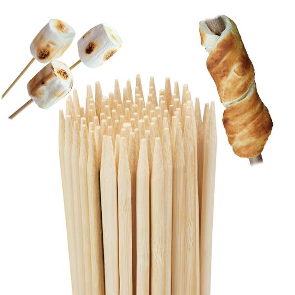 Satéprikkers 90 cm set van 100 bruin - houtcomposiet - 1 x 90 x 1 cm