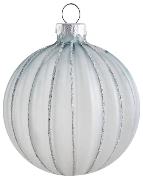 Weihnachtsbaumkugeln SNOWFALL 35-tlg Blau - Silber - Weiß - Glas - 8 x 16 x 8 cm