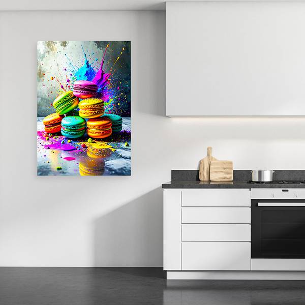 Canvas schilderij Macarons 70 x 100 cm