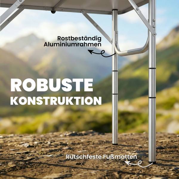 Campingtisch A20-653V00MX Schwarz - Metall - 40 x 60 x 60 cm
