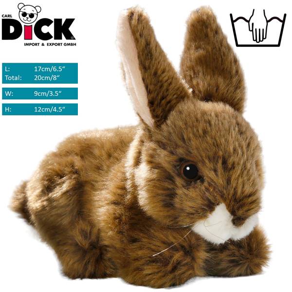 Kuscheltier Hase Braun - Kunstfell - 9 x 12 x 17 cm