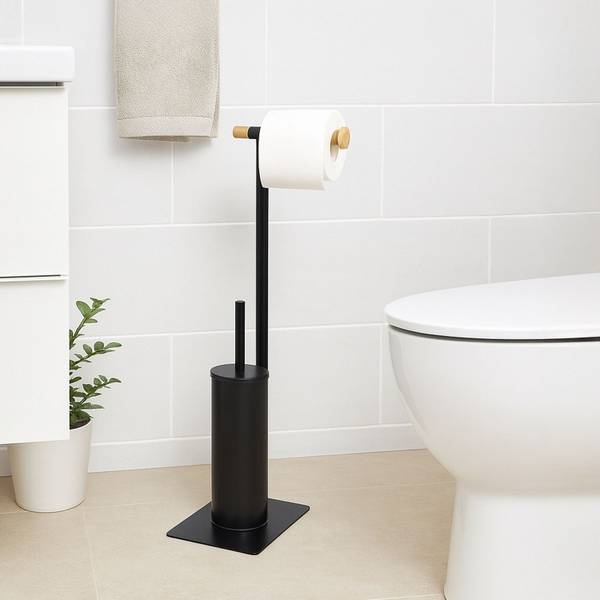 Toilettenbürste 53155 Schwarz - Bambus - 21 x 13 x 68 cm