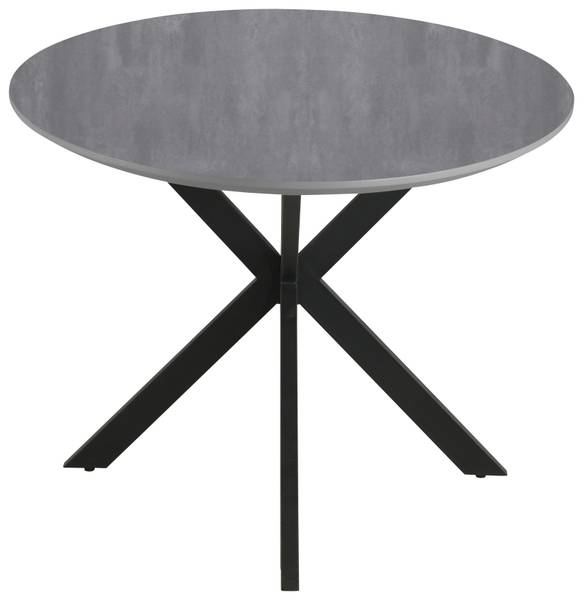 Esstisch MATTEO Grau - Holzwerkstoff - Metall - 75 x 90 x 180 cm