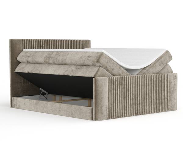Boxspringbed Bergamo beige - Ligoppervlak breedte: 140 cm