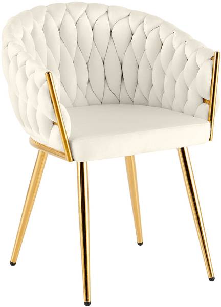 Armlehnenstuhl Molise Creme - Gold