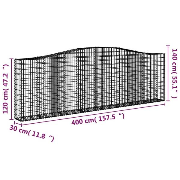 Panier de gabion 3017642-29  (lot de 7) 400 x 140 cm