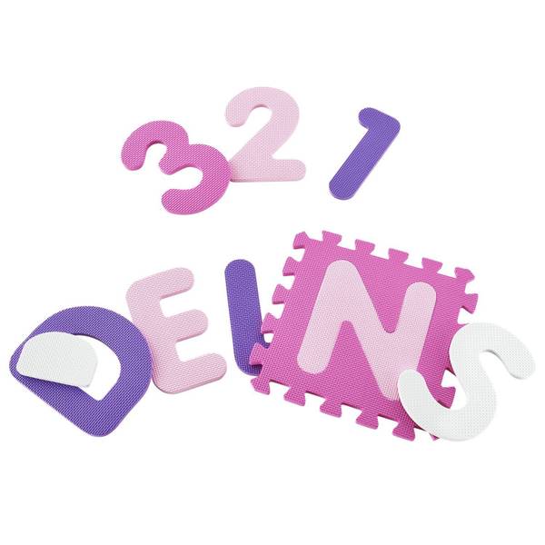 Kinder Puzzlematte Juna 36-teilig Pink - Kunststoff - 189 x 1 x 189 cm
