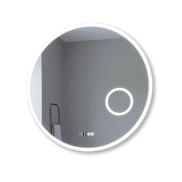 Rund Spiegel Φ 80 cm LED Badspiegel Silber - Glas - 80 x 80 x 3 cm