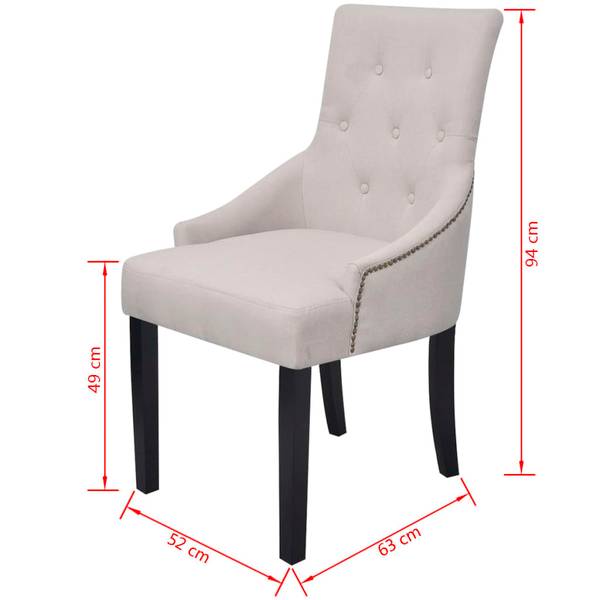 Eetkamerstoel 292095 Set van 2 wit - plaatmateriaal op houtbasis - 52 x 94 x 63 cm
