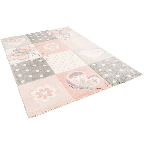 Tapis Enfants Maui Plaid Cœurs 120 x 170 cm