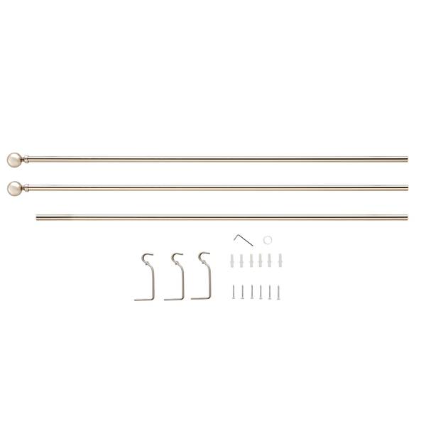 Vorhangstange Grau - Metall - 1 x 240 x 1 cm