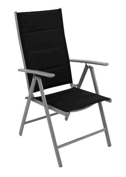Klappsessel Almeria (2er Set) Grau - Aluminium - PVC - 56 x 106 x 100 cm