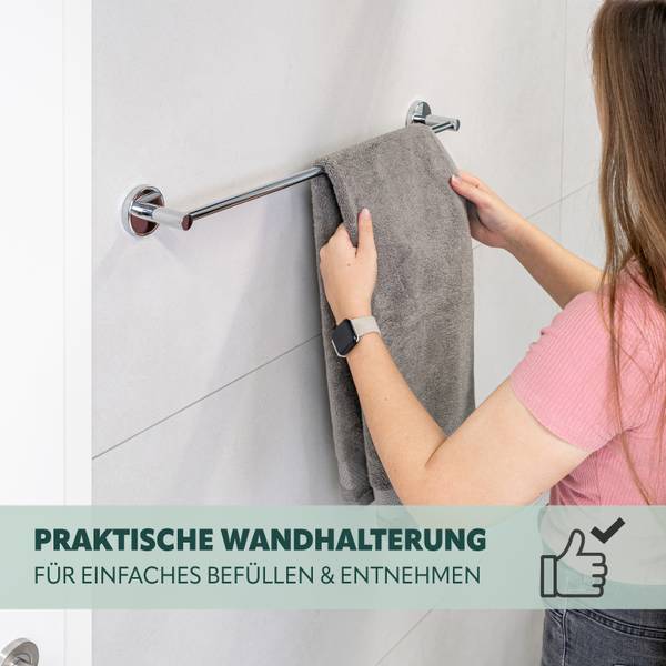 Badetuchstange Lucente 91668 Silber - Metall - 65 x 6 x 7 cm