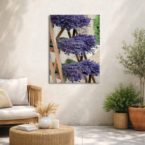 Leinwandbild Getrockneter Lavendel Violett - Baumwollstoff - 50 x 70 x 1 cm