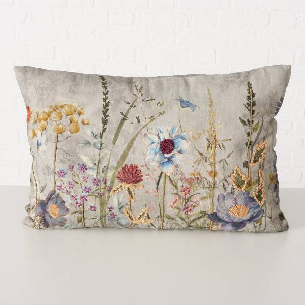 Dekokissen BLOMSTER Beige - Naturfaser - 40 x 16 x 60 cm