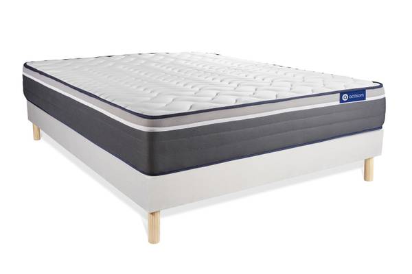 Bettgestell und Matratze Actiflex plus Weiß - Massivholz - 135 x 55 x 200 cm