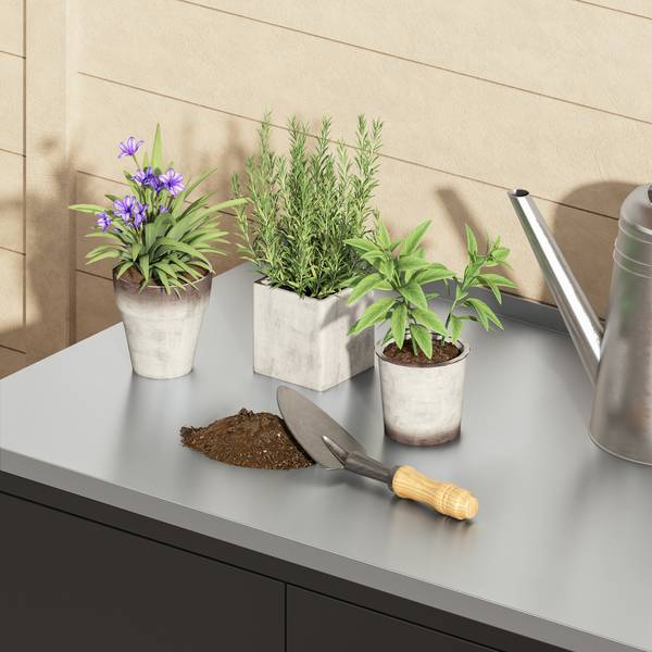 Outdoor Schrank Bolognano Schwarz - Edelstahl - Stahl - 80 x 92 x 50 cm