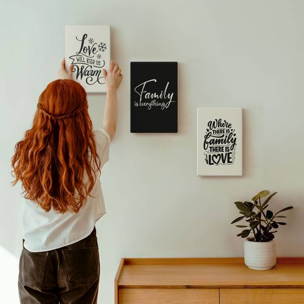 Leinwandbilder Familie Liebe 3er Set 20 x 30 cm - Anzahl Teile im Set: 3