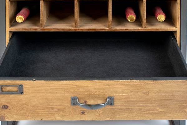 Weinschrank EDGAR Braun - Massivholz - 56 x 113 x 38 cm